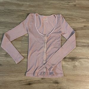 Free People Pink Button-Down Shirt
